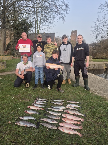 Forellenangeln der Jugend in der Tüschenbroicher Mühle am 07.03.2026